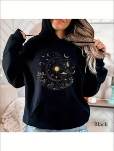 Gift For Moon Lover, Celestial Moon Sweatshirt, Witchcore Hoodie, Mystic Moon Sw - Picture 1 of 7