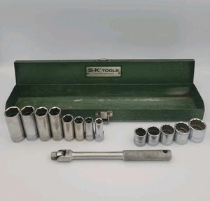 SK Tools 15 Piece 3/8” Drive SAE Standard/Deep Socket Set W/Breaker Bar, Box USA - Bild 1 von 11