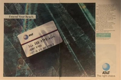 1987 AT&T Credit Card PRINT AD Long Distance Phone Calls VTG 1980s Jerry Hines - Image 1 of 4