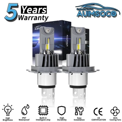 For Acura TL 1995-1998 Sedan 4-Door 2.5L LED Headlight Bulbs  High Low Beam 100W - Image 1 of 4