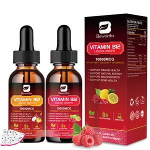 Vitamin B12 (Methylcobalamin) Plus Vitamn B9 D3 Drop Energy, Mood Immune Support - Picture 1 of 14