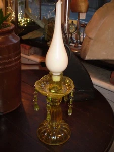 DANISH ROMANTIC CRYSTAL BOBECHE CANDLE STICK,SCONCE & DANISH TEARDROP CANDLE - Picture 1 of 3