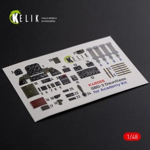 1/48 ResKit K48088 SBD-2 Dauntless interior 3D decals for Academy kit - Picture 1 of 8