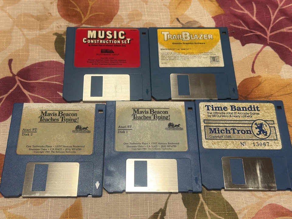 Atari ST Software TrailBlazer, Time Bandit,Music Construction Set, Mavis Typing! - Image 1 of 1