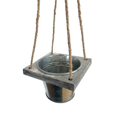 Blumenampel Hängeampel Hängender Blumentopf aus Zink 1er Pflanzenaufhänger - Bild 1 von 2