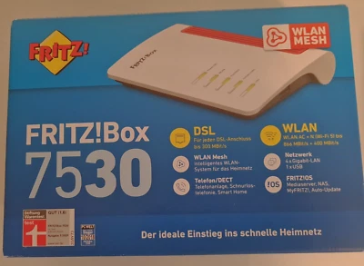 AVM FRITZ Box 7530 WLAN Router - Weiss (20002839) - Bild 1 von 4