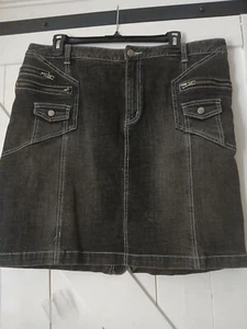Venezia Black Denim Skirt Women's Size 16 - Picture 1 of 4