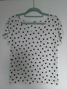 H & M Girls heart pattern top Age 14+ - Picture 1 of 3