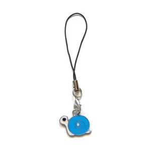 Bijou accessoire tel portable GSM SAC MP3 / Breloque ESCARGOT BLEU / Dragonne - Photo 1 sur 1