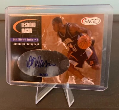 Sage Autógrafo Auténtico Bronce 2000 - Desmond Mason Oklahoma State Rookie/650 Foto 1 de 2