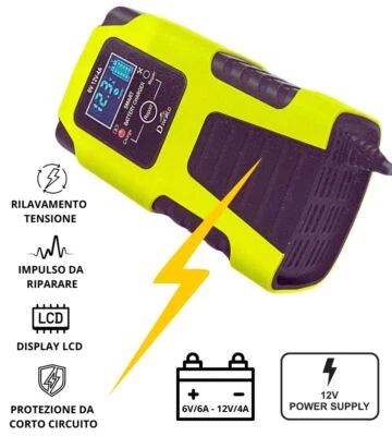 Caricabatteria Auto Moto Scooter 12V Intelligente Mantenitore Carica Portatile  - Immagine 1 di 4