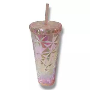 Holiday Time Pink Prismatic Tumbler-Screw Lid-Straw-Iridescent-26 oz-2024-NEW - Picture 1 of 6
