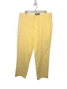 Polo Ralph Lauren Pants Men 35x30 Yellow Flat Front Cotton Chino Casual - Picture 1 of 12