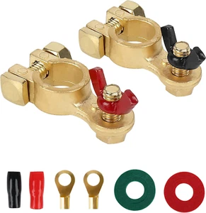 SINGARO Car Battery Terminal Connector, Pure Copper Cable End Top Post Clip Posi - Picture 1 of 7
