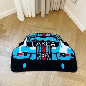 75X52CM Lakea Blue Sports Car Tufted Rug Bedroom Rug Fluffy Tufted Custom Carpet - Picture 1 of 6