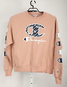 Vintage Champion Sweatshirt Erwachsene Large leicht lachsfarben Reverse Weave Spruch - Bild 1 von 8