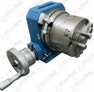 HV4 ROTARY TABLE (3 SLOTS) 4"/ 110MM WITH 100MM 3 JAW CHUCK - Picture 1 of 5