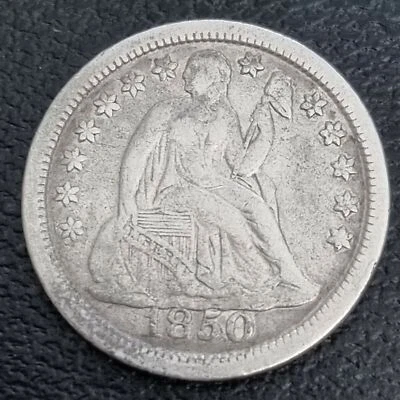 1850 Seated Liberty Dime 10c Higher Grade VF - XF #39412 - Image 1 of 2
