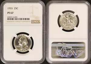 1955 Proof Washington Quarter - NGC PF67 - Picture 1 of 3