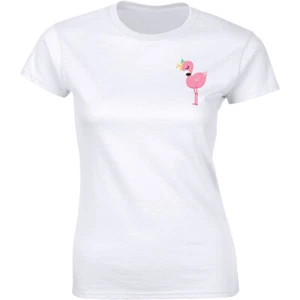 Amazing Pink Flamingo Tropical Animal Bird Graphic Women's T-shirt Tee - Picture 1 of 4