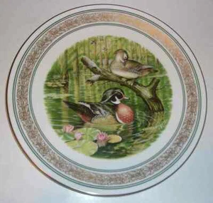 Piatto da collezione Royal Worcester Water Birds of N America Wood Ducks, 1985 - Foto 1 di 2