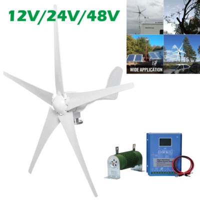 3KW 12V/24V/48V 5 Blades Windkraftanlage Generator Windmühle & MPPT Laderegler - Bild 1 von 4