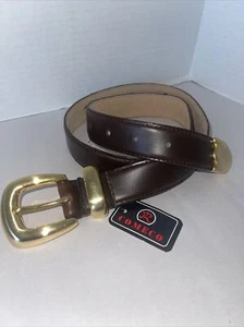 Comeco Ledergürtel braun mit goldfarbenen Beschlägen Damen Größe M/L 34” - Bild 1 von 8