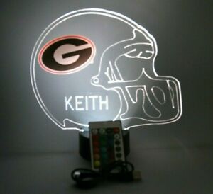 Georgia Bulldogs Football LED Sports Fan Night Light Lamp Personalized & Remote