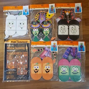 Lot of 5 21" Cubic Hanging Halloween Figures & Vinyl Window Decorating Kit - Picture 1 of 7