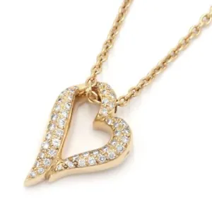 Boucheron Au750 18K Yellow Gold Diamond Heart Necklace 41cm/16.14in 8.1grams - Picture 1 of 6