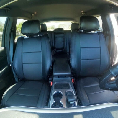 Black Full 5-Seat Cover Cushion Set Front & Rear For 2011-19 Jeep Grand Cherokee - Image 1 of 4