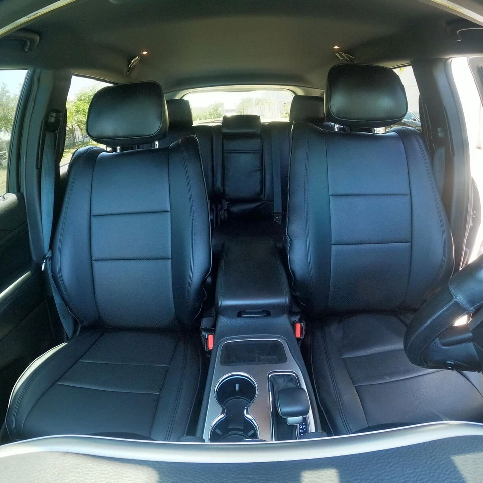 Black Full 5-Seat Cover Cushion Set Front & Rear For 2011-19 Jeep Grand Cherokee Foto 1 de 4