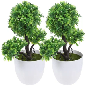 Plantas en maceta simuladas 2 piezas verde artificial decorativo interior - Imagen 1 de 12