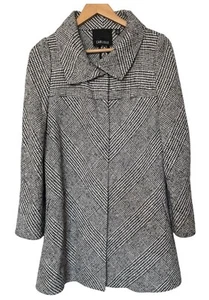 CARLISLE Wool viscose Women's Tweed Blazer black white  Jacket Size 12 - Picture 1 of 9