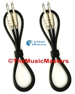 2 Pack 3ft 1/4" Instrument Guitar Bass Amp Keyboard Audio Cable Cord Wire VWLTW - Picture 1 of 6