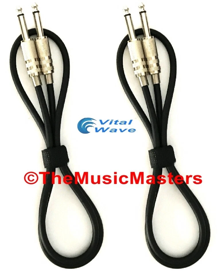 2 Pack 3ft 1/4" Instrument Guitar Bass Amp Keyboard Audio Cable Cord Wire VWLTW - Image 1 of 4