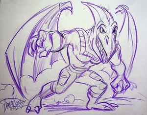 Extreme Dinosaurs 1997 SIGNED DAN KUBAT Hand Drawn Character Art DIC Productions - Picture 1 of 2