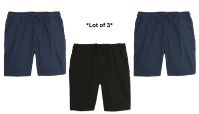 Wonder Nation 男孩 批量 3 件 黑色 蓝色 儿童 坚固制服短裤 尺寸 L /10-12 全新 — 第 1/4 张图片