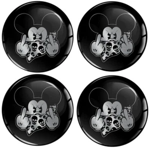 4 adesivi argento 3D 68 mm per coprimozzo coprimozzo coprimozzo nero - Foto 1 di 4