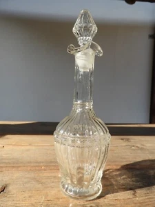 c1890 FORMGLAS FLASCHE 22cm KARAFFE Stoppelflasche Böhmen Josefsthal Steiermark? - Bild 1 von 5