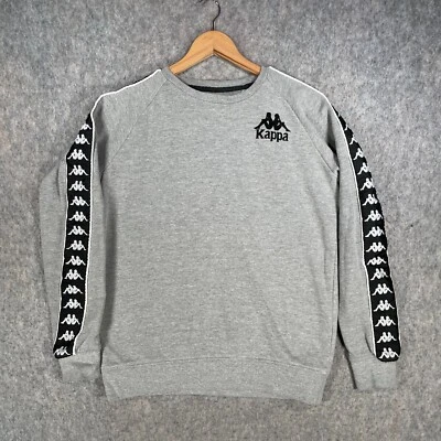 Kappa Sweatshirt Womens Small Grey Black Omini Logo Gym Jumper Casual Top - Image 1 of 4