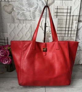 Auténtico Bolso de Mano Mulberry Tessie Shopper Cuero Rojo - Imagen 1 de 13