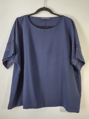 M&S Collection Women’s Navy Blue Short Sleeve Shirt Size UK 18 US 14/Large - Image 1 of 4