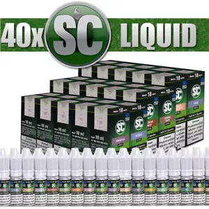 40x 10ml SC Liquid Probierbox Tabak Frucht Gourmet alle Sorten - 400ml E-Liquid - Bild 1 von 45
