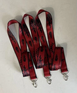 Fireball Logo rot & schwarz Schlüsselband Bänder Silber Clips Set (3) NEU  - Bild 1 von 3