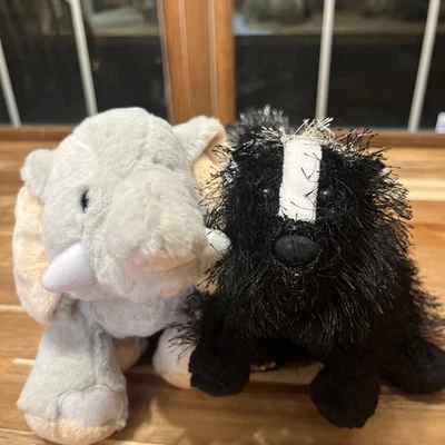 Ganz Webkinz Skunk and Velvety Elephant Plush Stuffed Animal No Code Lot of 2 - Image 1 of 4