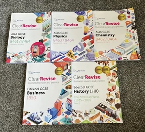 ClearRevise Books Bundle X 5 AQA GCSE Physics Biology Chemistry History GAR - Picture 1 of 24