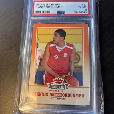 Fleer Retro Giannis Antetokounmpo 2013 radiocontrol novato #47 PSA 6 EX-MT Bucks Foto 1 de 4