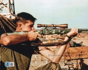 Chuck Mawhinney USA MARINES handsigniert signed VIETNAM WAR Sniper Beckett BAS - Bild 1 von 1