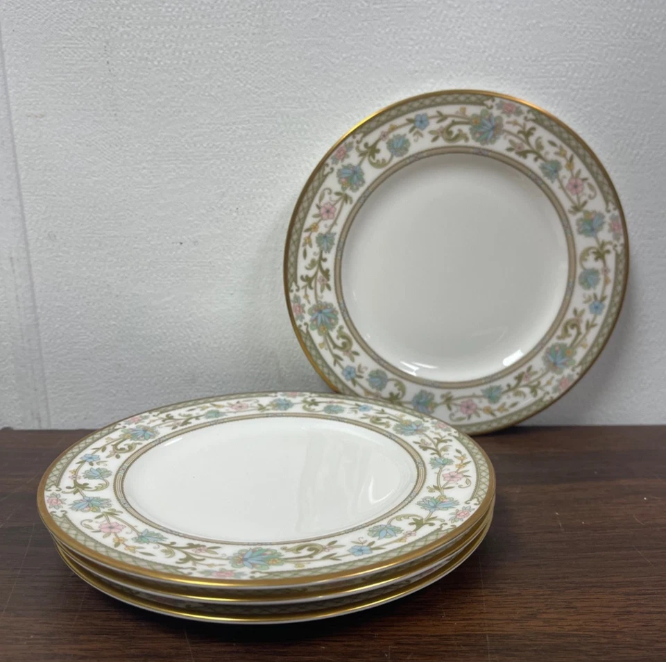 Set of 4 Noritake "SAKURA" Japan Bone China #9704 Salad Plates 6.5” Round - Image 1 of 4